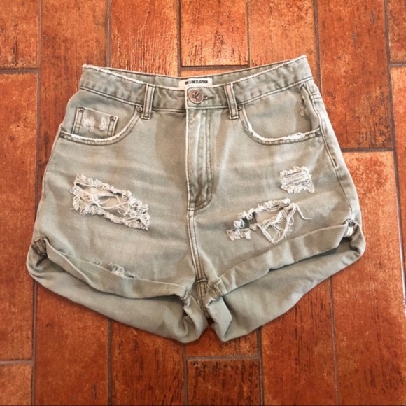 One Teaspoon Bandits High Waisted Jean Shorts - Picture 6 of 7